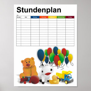 Poster Brinquedo/Calendário para crianças