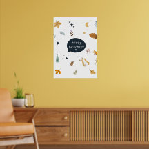 Brinquedos engraçados com vassouras, abóboras e fa