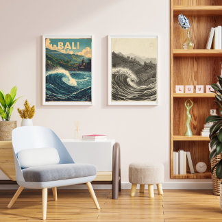 Poster Brisa de Bali – Viagens Tropicais Vintage da Indon