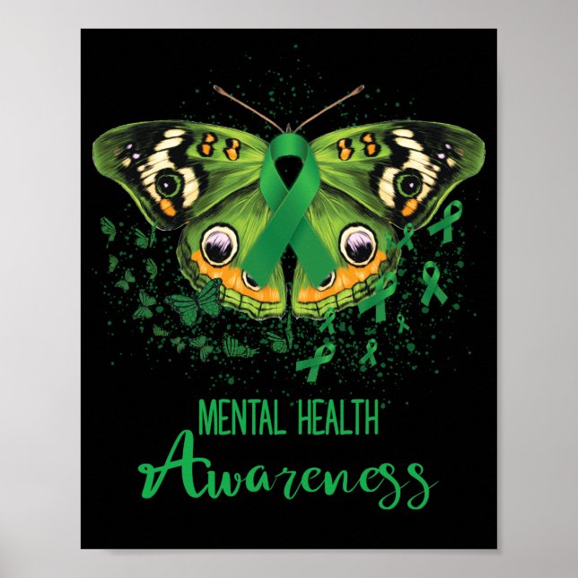 Poster Brisa Verde Mental de Consciência da Saúde (Frente)