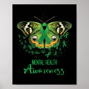 Poster Brisa Verde Mental de Consciência da Saúde Borbo