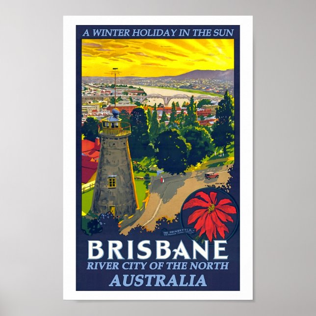 Poster Brisbane, Austrália, River City, do Norte (Frente)