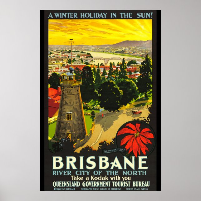 Poster Brisbane Austrália Turismo (Frente)