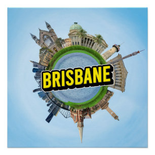 Póster Brisbane pequeno planeta marco arquitetônico