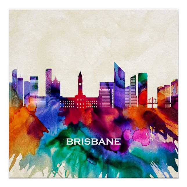 Póster Brisbane Skyline (Frente)