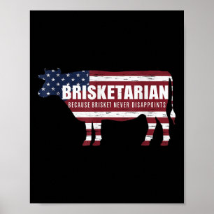 Poster Brisketarian Brisket Churrasco Humor Crude Barbecu