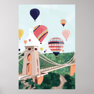 Poster Bristol Art Impressão, Hot Air Balloon Wall Art, C