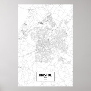 Póster Bristol, Inglaterra (preto no branco)