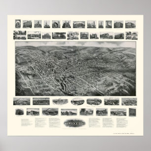 Poster Bristol, mapa panorâmico do CT - 1907