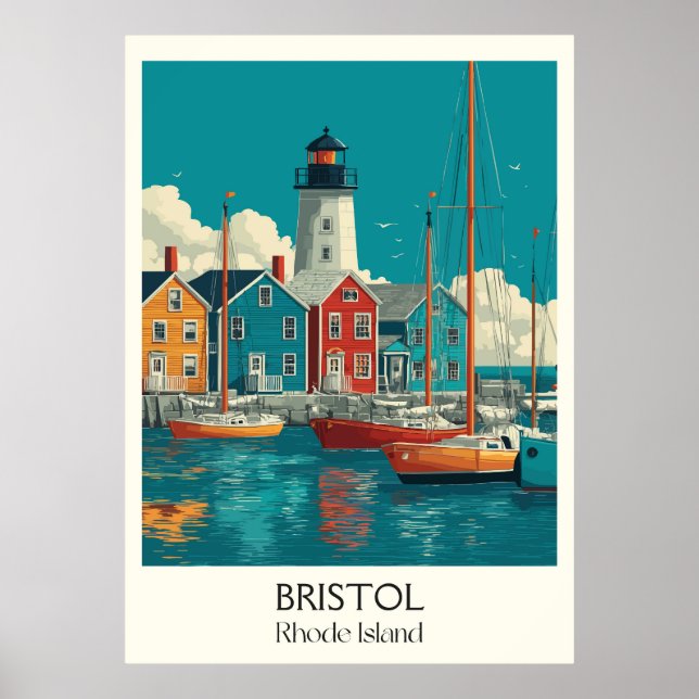 Poster Bristol Rhode Island Harbor Town (Frente)