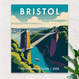 Poster Bristol UK Clifton Suspensão Bridge Viagem
