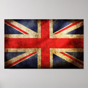 Poster britânico oxidado da bandeira