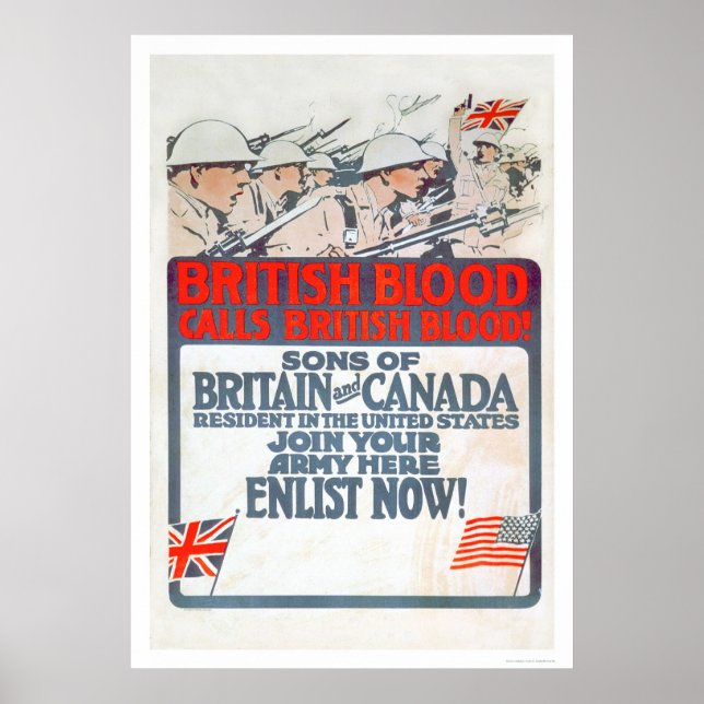 Póster British Blood chama British Blood! (US02107) (Frente)