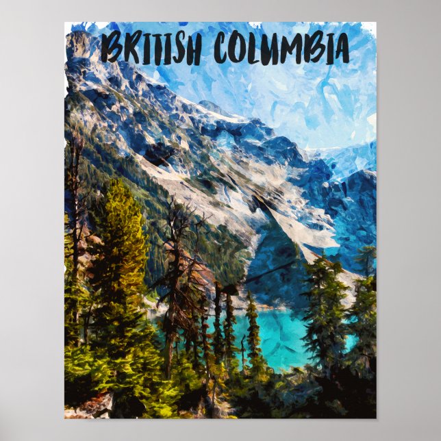 Poster British Columbia Canada Mountain View (Frente)
