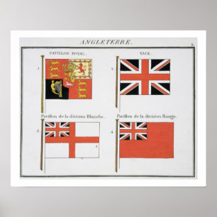 Póster British Maritime Flags, from a French book of Flag