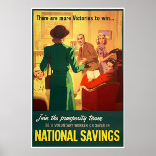 Poster British Prosperity Team NATIONAL SAVES World War
