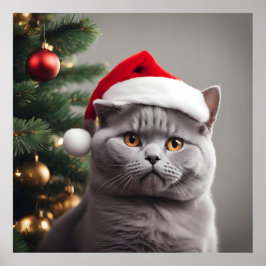 Poster British Shorthair Christmas