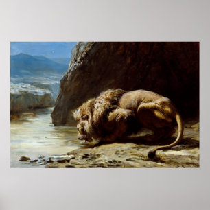 Poster Briton Riviere: O Rei Bebe, 1881, Leão