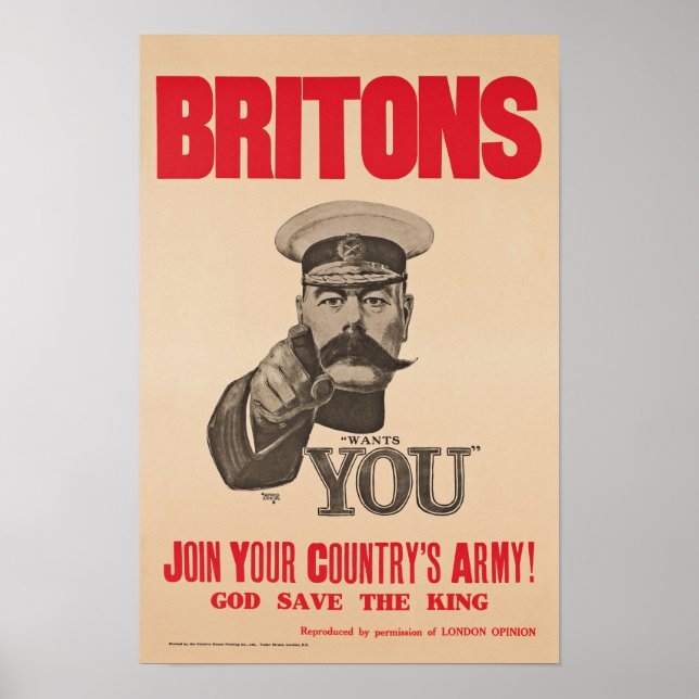 Poster Britons Lord Kitchener Quer Que Você Queira Propag (Frente)