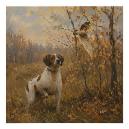 Póster Brittany Spaniel e narceja 