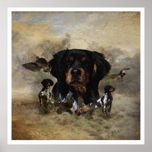 Poster Brittany Spaniels , Estação de Caça de Pássaros