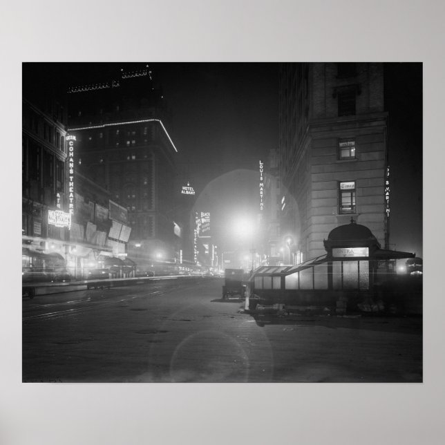 Poster Broadway à Noite, 1910. Foto Antiga (Frente)