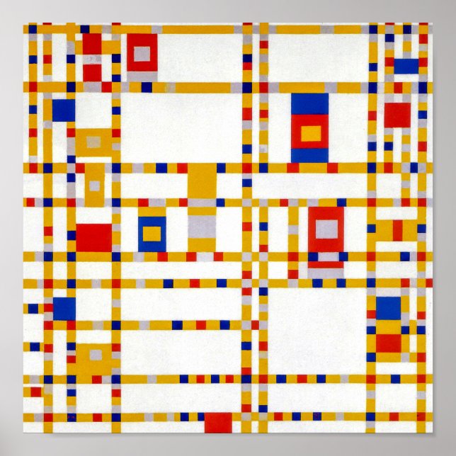 Poster Broadway Boogie Woogie | Piet Mondrian | (Frente)