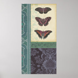 Poster Brocade de borboleta decorativa do Vision Studio