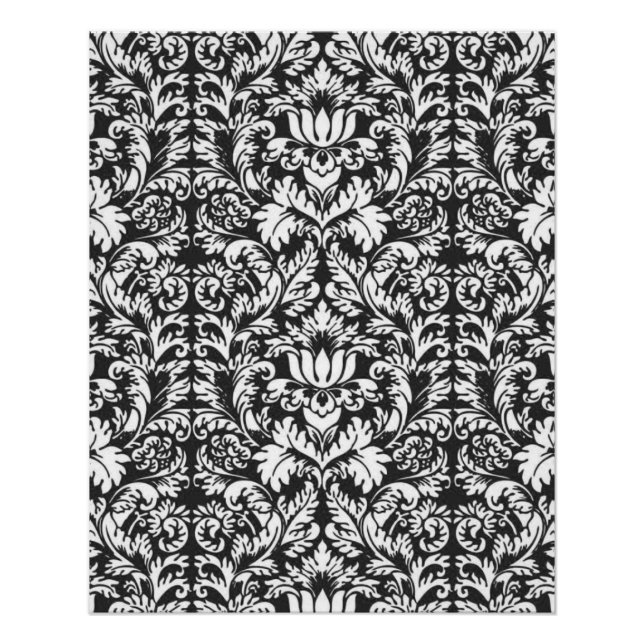 Póster Brocade de gargalo branco preto (Frente)