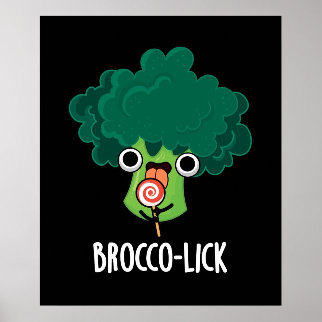Poster Brocco lambk Funny Veggie Broccoli Pun Dark BG (Frente)