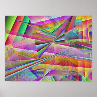 Poster Broken Glass Shattered Mirror Line Art