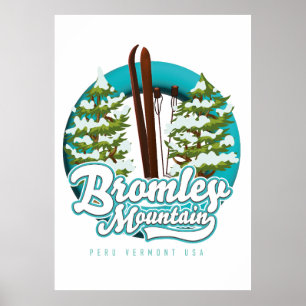 Poster Bromley Mountain Peru Vermont Ski logotipo america