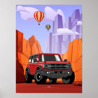 Poster Bronco Off Road Adventure Vehicle Illustration