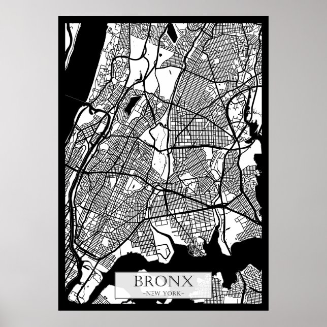 Poster Bronx USA City Map (Frente)