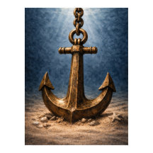 Bronze Anchor Underwater Ocean