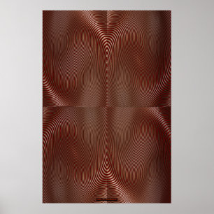 Poster Bronze Metal on Red Optical Illusion Wall Art Lge