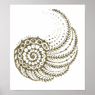Poster Bronzeado espiral orgânico