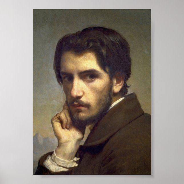 Poster Brooding Man Vintage Retrat Art (Frente)