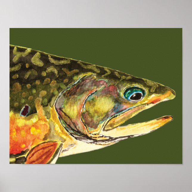 Póster Brook Trout Pescador (Frente)