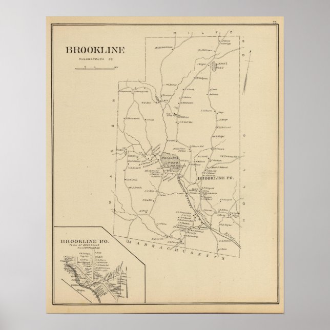 Poster Brookline, Hillsborough Co (Frente)