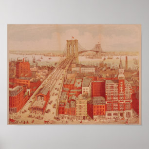 Poster Brooklyn Bridge, c.1883