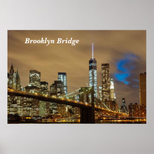 Poster Brooklyn Bridge NY City Skyline