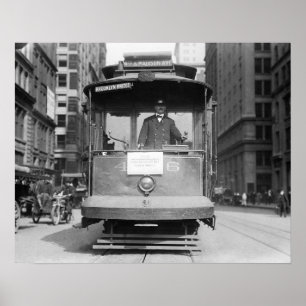 Poster Brooklyn Bridge Trolley, 1915. Foto Vintage