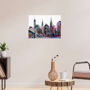 Poster Brooklyn, Nova Iorque em Grafite