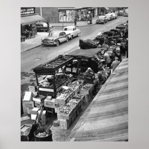 Póster Brooklyn Pushcart Market: 1960