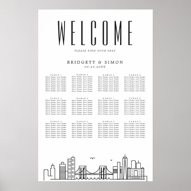 Poster Brooklyn Wedding | 12 Mesa (Frente)
