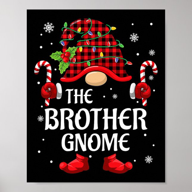 Poster Brother Gnome Matching Christmas Pjs For Family  (Frente)
