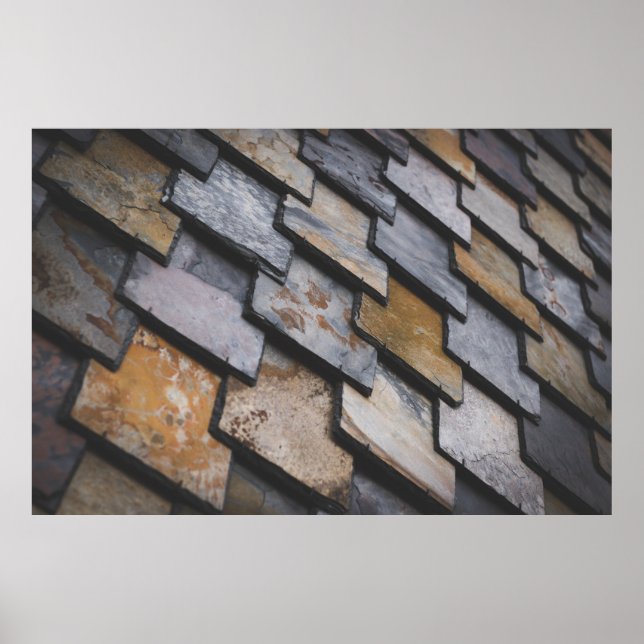 Poster Brown and gray bricks (Frente)