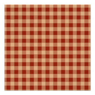 Póster Brown Checkered Gingham Pattern