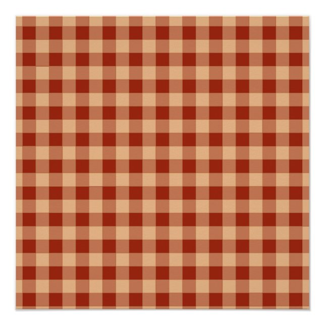 Póster Brown Checkered Gingham Pattern (Frente)